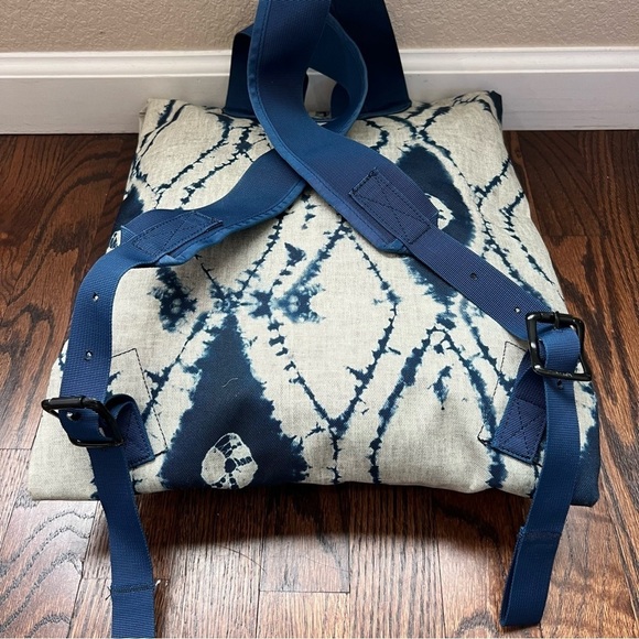 Burton Taylor Backpack Canvas Blue Tie Dye Snowboarding Daypack Laptop School, main image 10